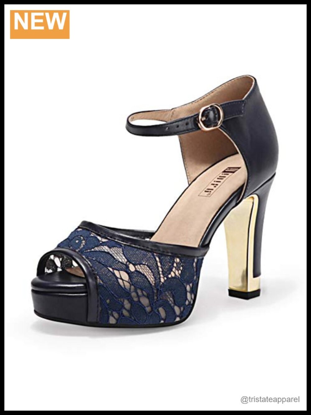 Platform Peep Toe Chunky High Heels Lace Ankle Strap Dress Sandals